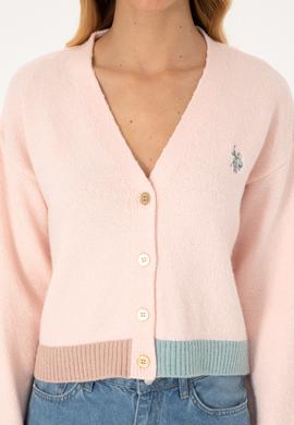 Kadın Pudra Triko Hırka - 50314717019