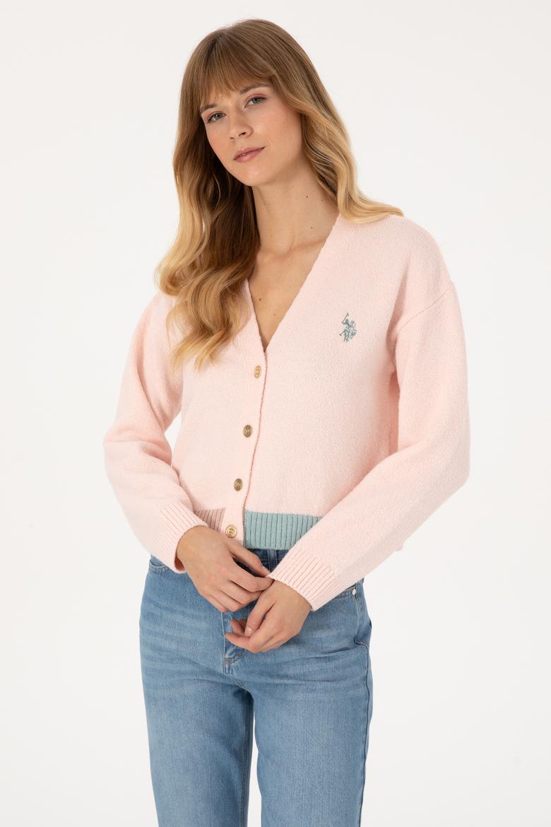 Kadın Pudra Triko Hırka - 50314717019