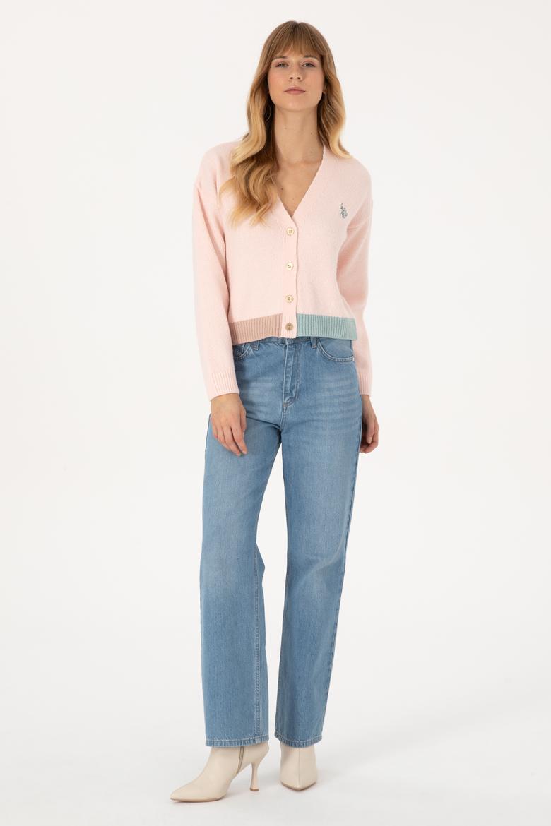 Kadın Pudra Triko Hırka - 50314717019