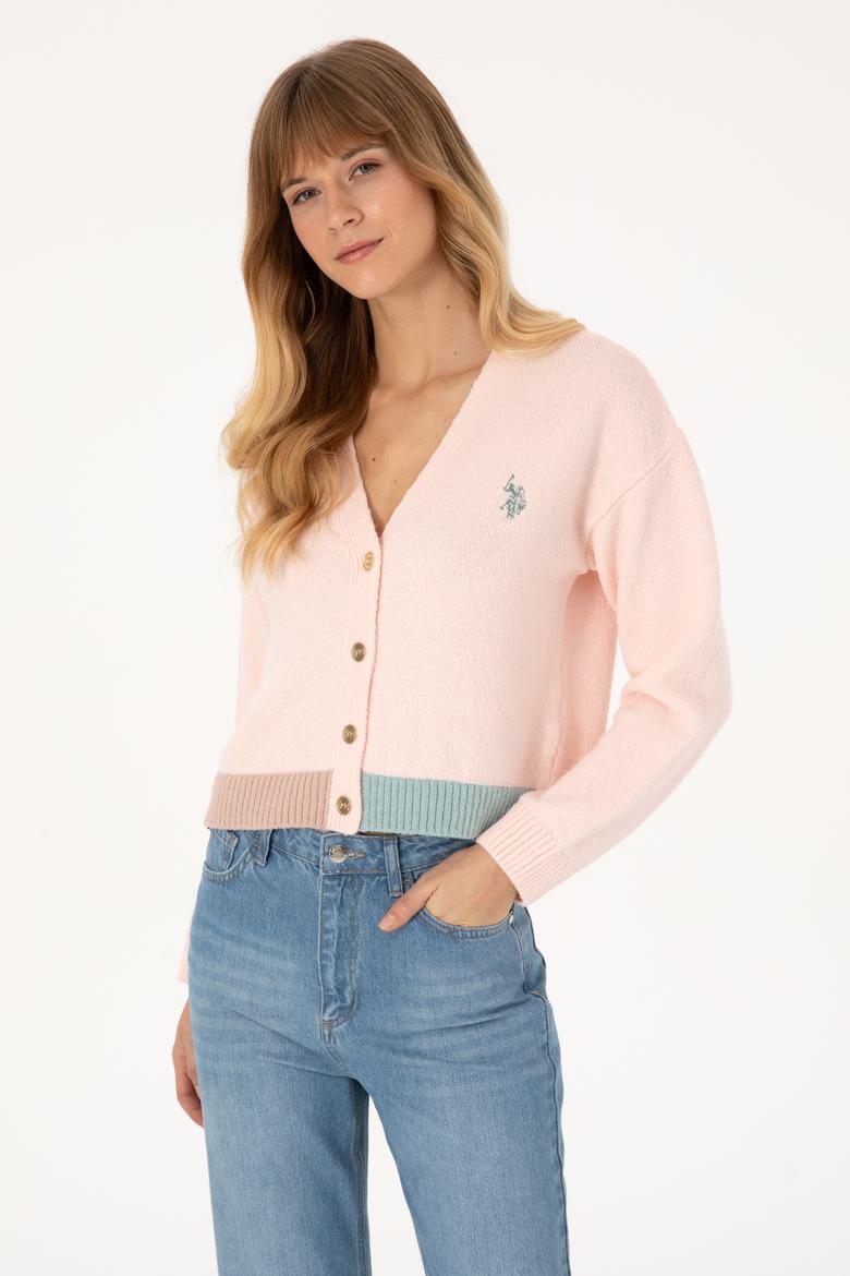 Kadın Pudra Triko Hırka