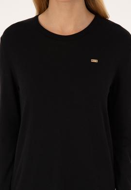 Kadın Siyah Basic Kazak - 50315449005