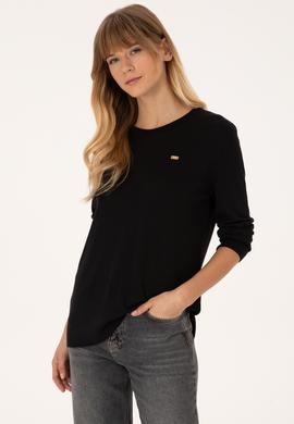 Kadın Siyah Basic Kazak - 50315449005