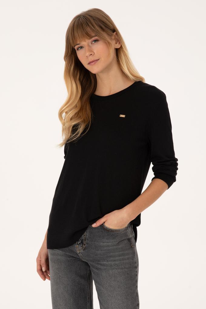 Kadın Siyah Basic Kazak