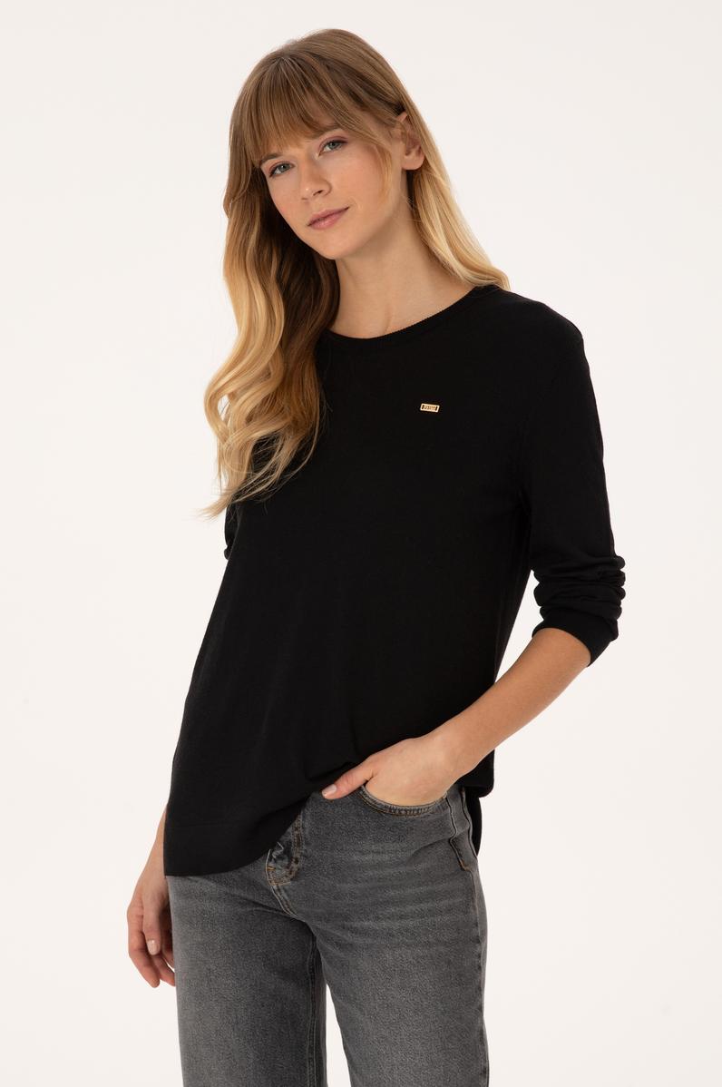 Kadın Siyah Basic Kazak