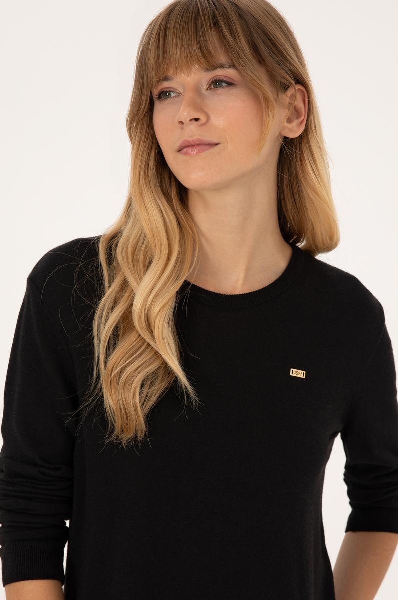 Kadın Siyah Basic Kazak