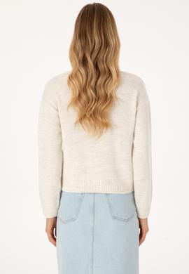 Kadın Krem Triko Hırka - 50314717025