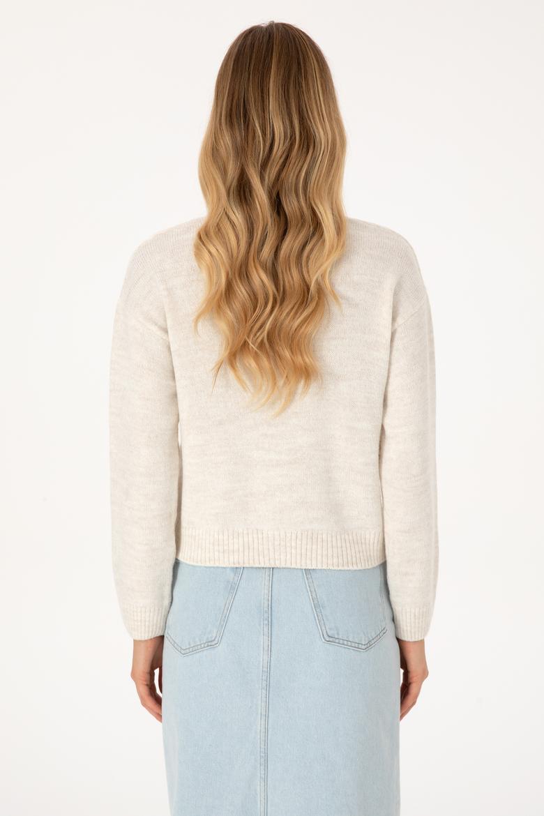 Kadın Krem Triko Hırka - 50314717025