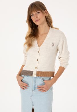 Kadın Krem Triko Hırka - 50314717025