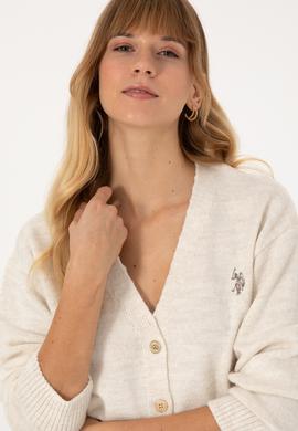 Kadın Krem Triko Hırka - 50314717025