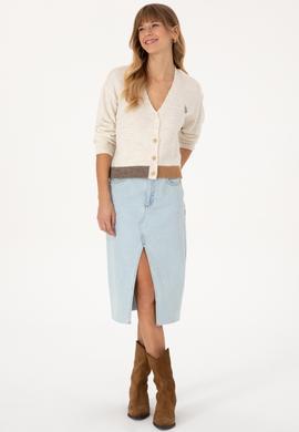 Kadın Krem Triko Hırka - 50314717025