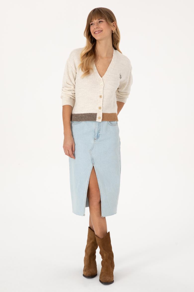 Kadın Krem Triko Hırka - 50314717025