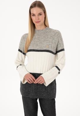 Kadın Gri Melanj Kazak - 50314841010