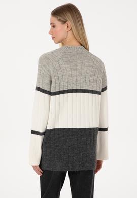 Kadın Gri Melanj Kazak - 50314841010