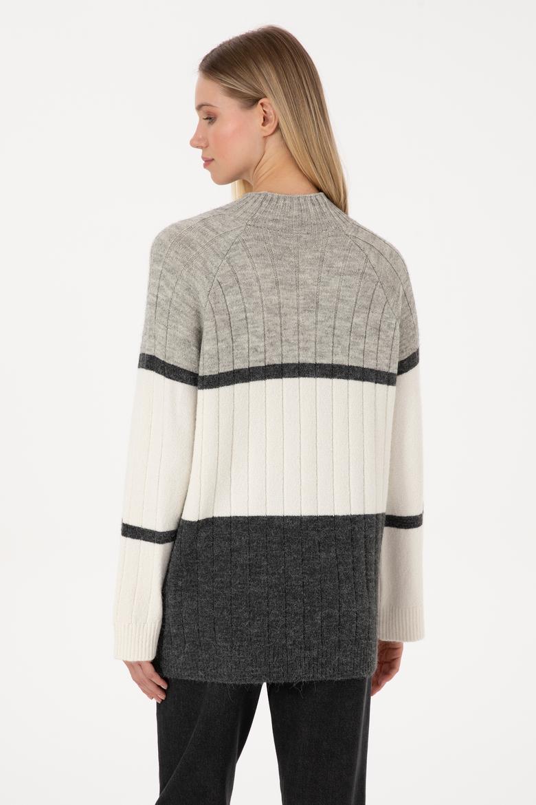 Kadın Gri Melanj Kazak - 50314841010