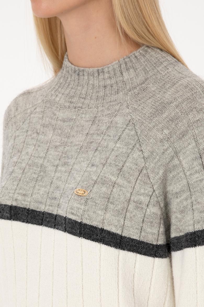 Kadın Gri Melanj Kazak - 50314841010