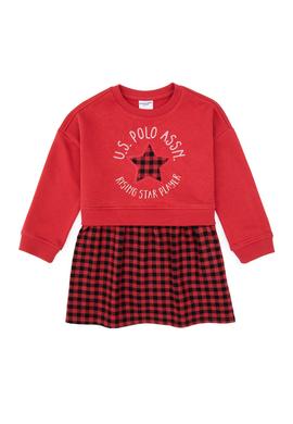 Kız Çocuk Kırmızı Örme Elbise - 50318089022
