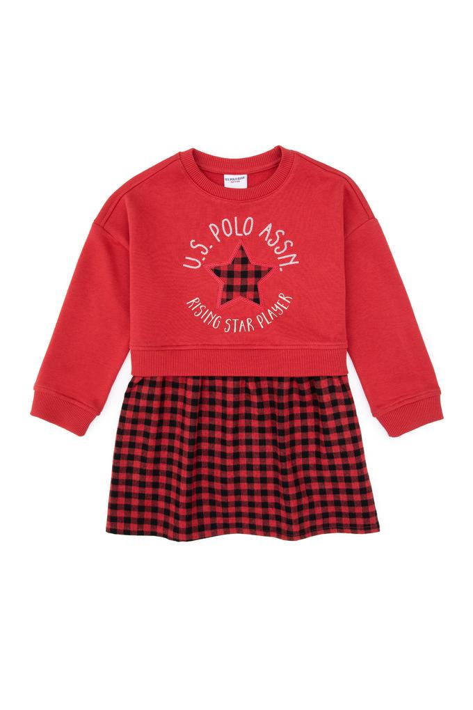 Kız Çocuk Kırmızı Örme Elbise
