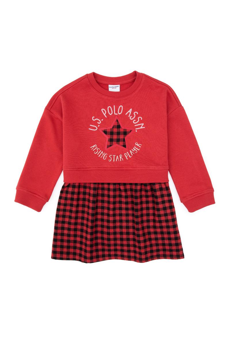 Kız Çocuk Kırmızı Örme Elbise