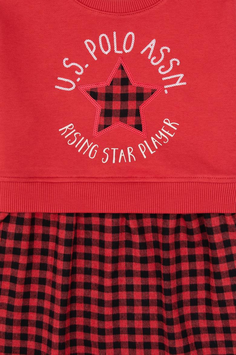 Kız Çocuk Kırmızı Örme Elbise - 50318089022