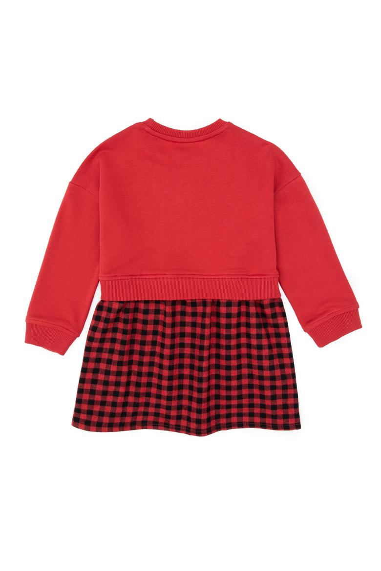 Kız Çocuk Kırmızı Örme Elbise - 50318089022