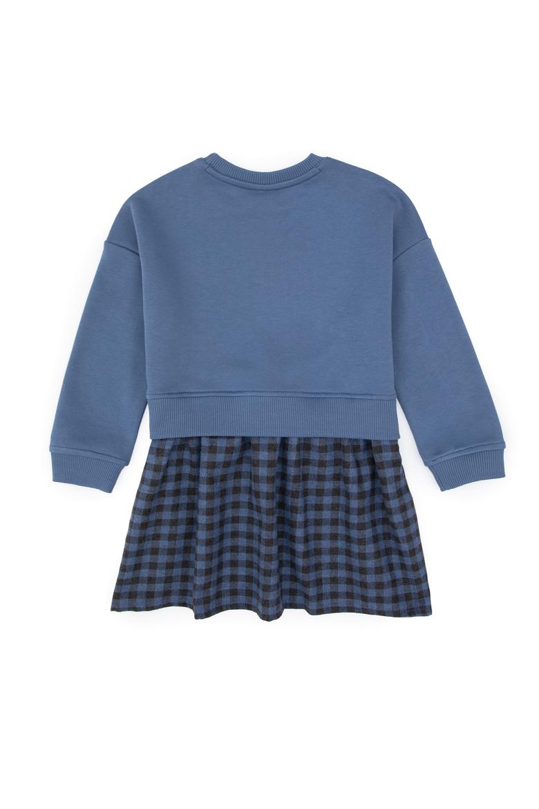 Kız Çocuk Açık Lacivert Örme Elbise - 50318089025