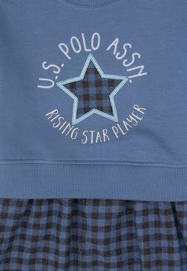 Kız Çocuk Açık Lacivert Örme Elbise - 50318089025