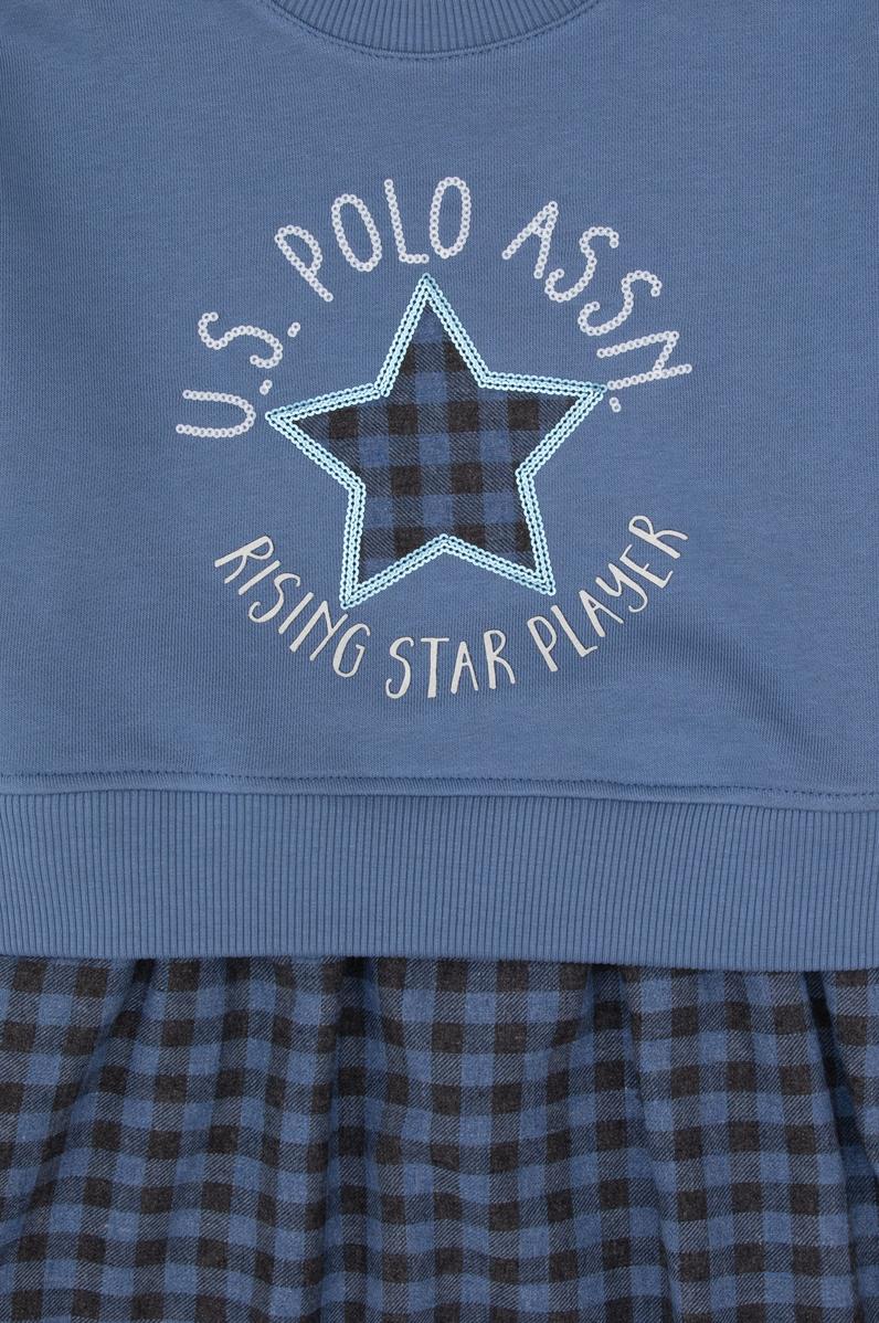 Kız Çocuk Açık Lacivert Örme Elbise