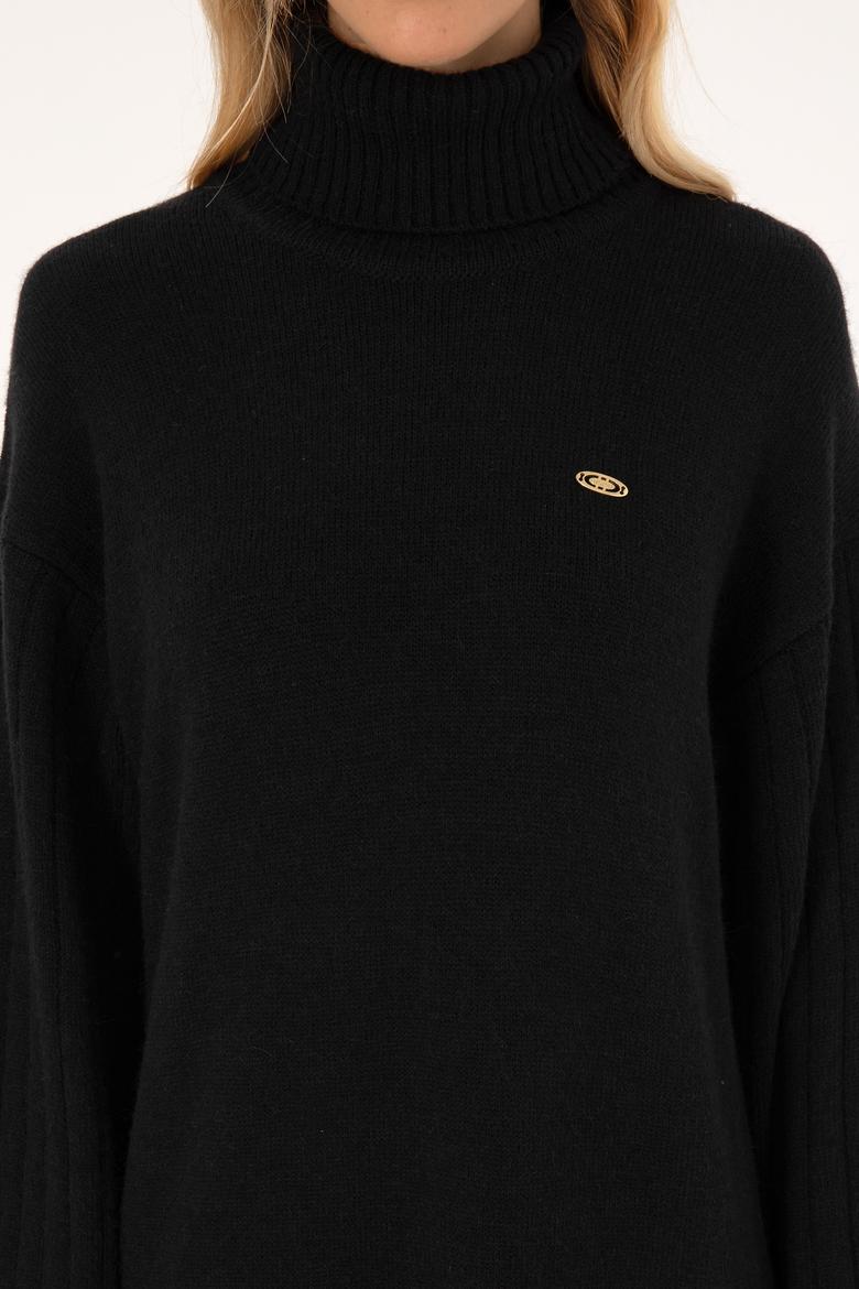 Kadın Siyah Triko Elbise - 50314645014