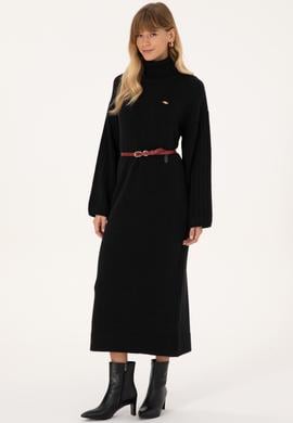 Kadın Siyah Triko Elbise - 50314645014