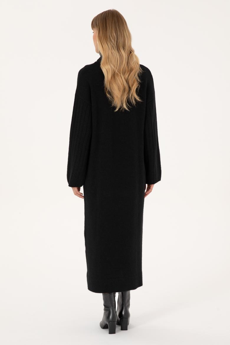 Kadın Siyah Triko Elbise - 50314645014