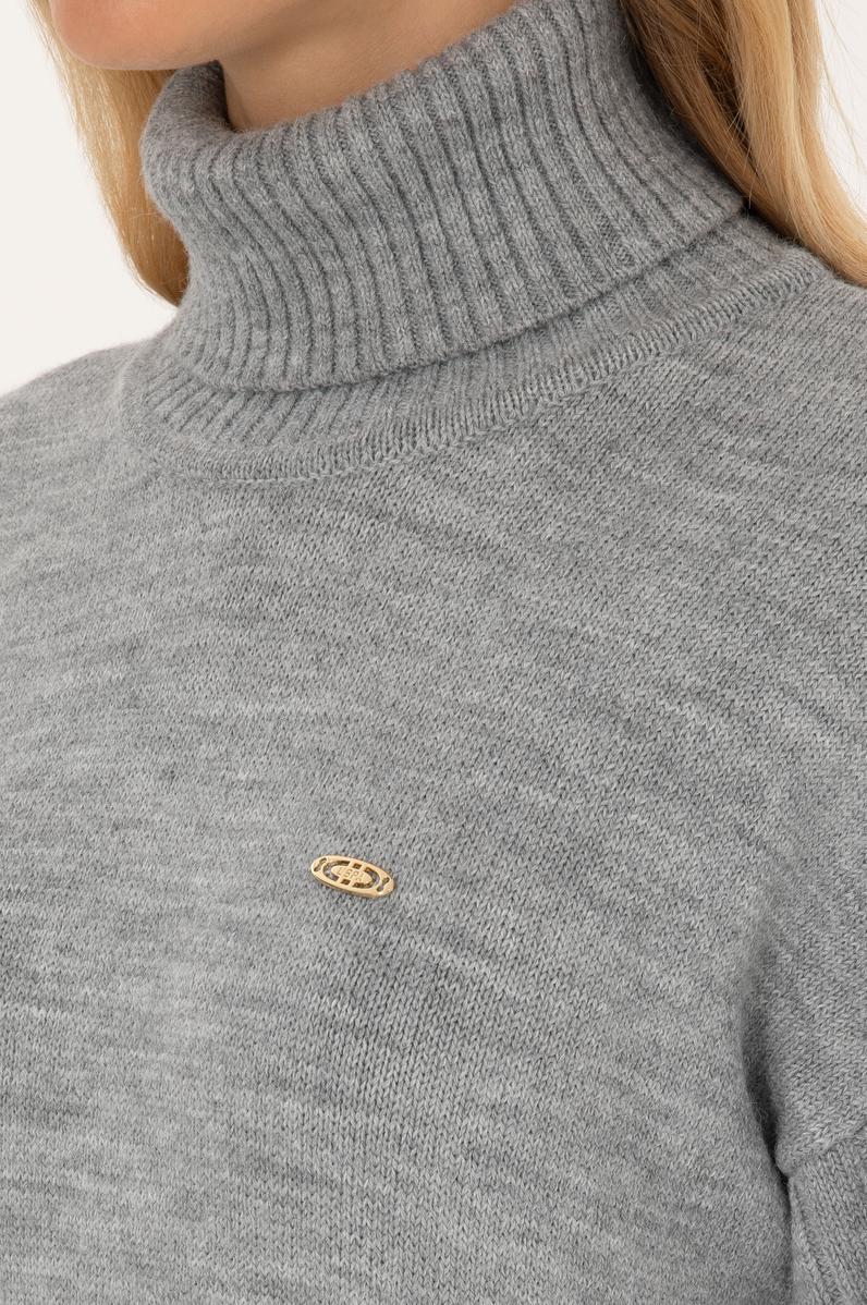 Kadın Gri Melanj Triko Elbise