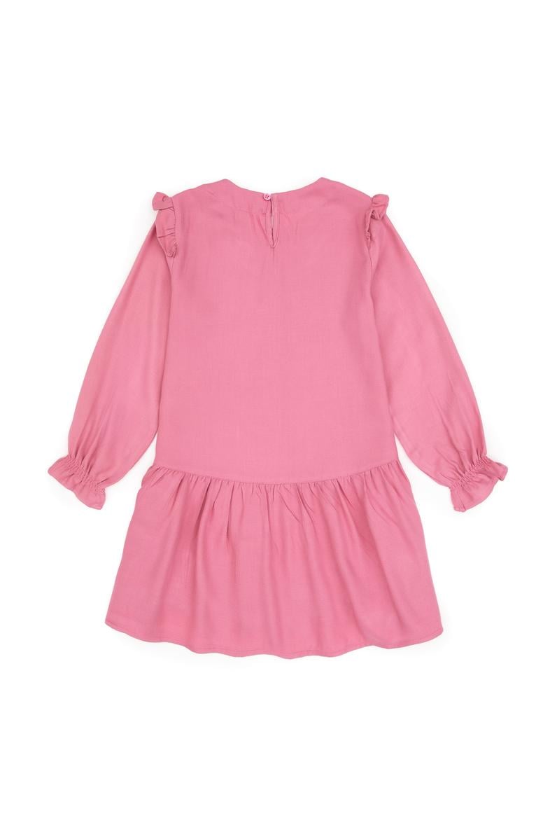 Kız Çocuk Pembe Dokuma Elbise