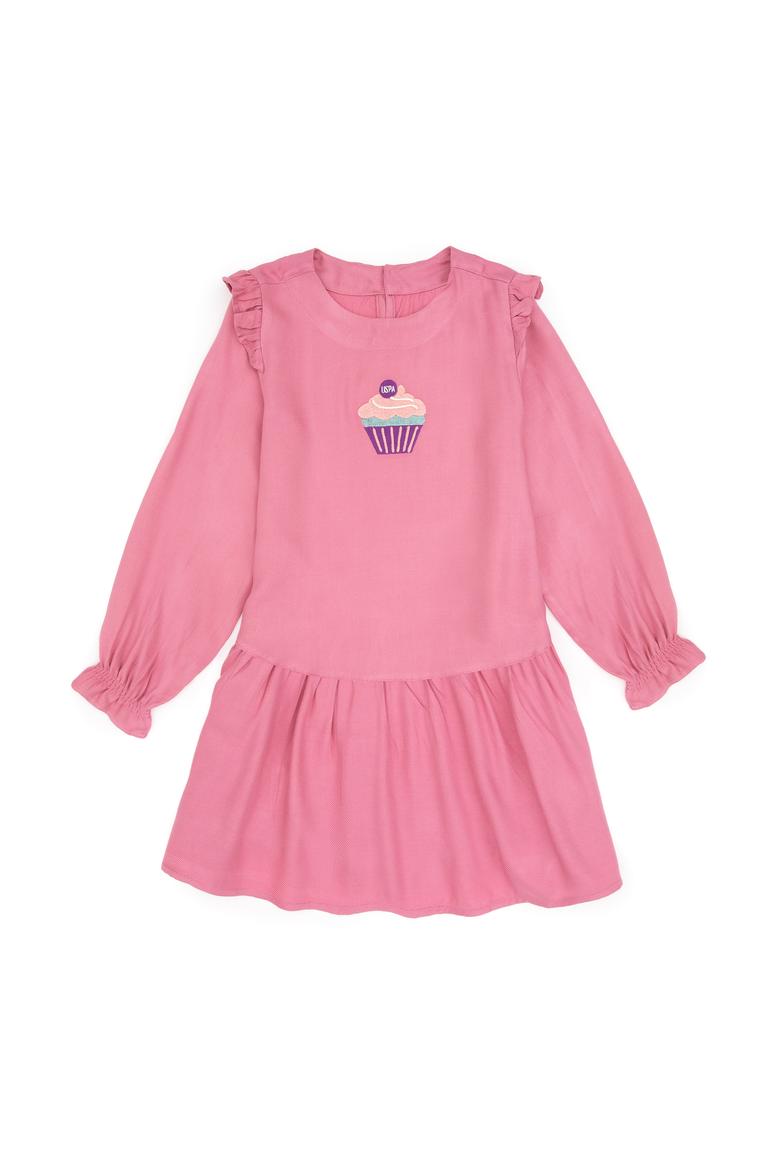 Kız Çocuk Pembe Dokuma Elbise