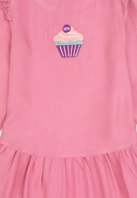 Kız Çocuk Pembe Dokuma Elbise - 50317630011