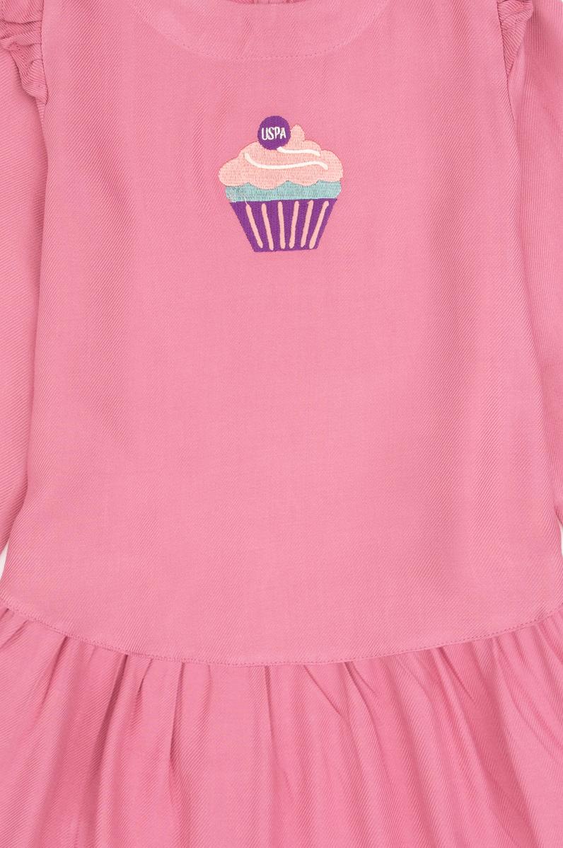 Kız Çocuk Pembe Dokuma Elbise