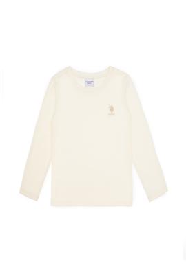 Kız Çocuk Krem Basic Tişört - 50317923056