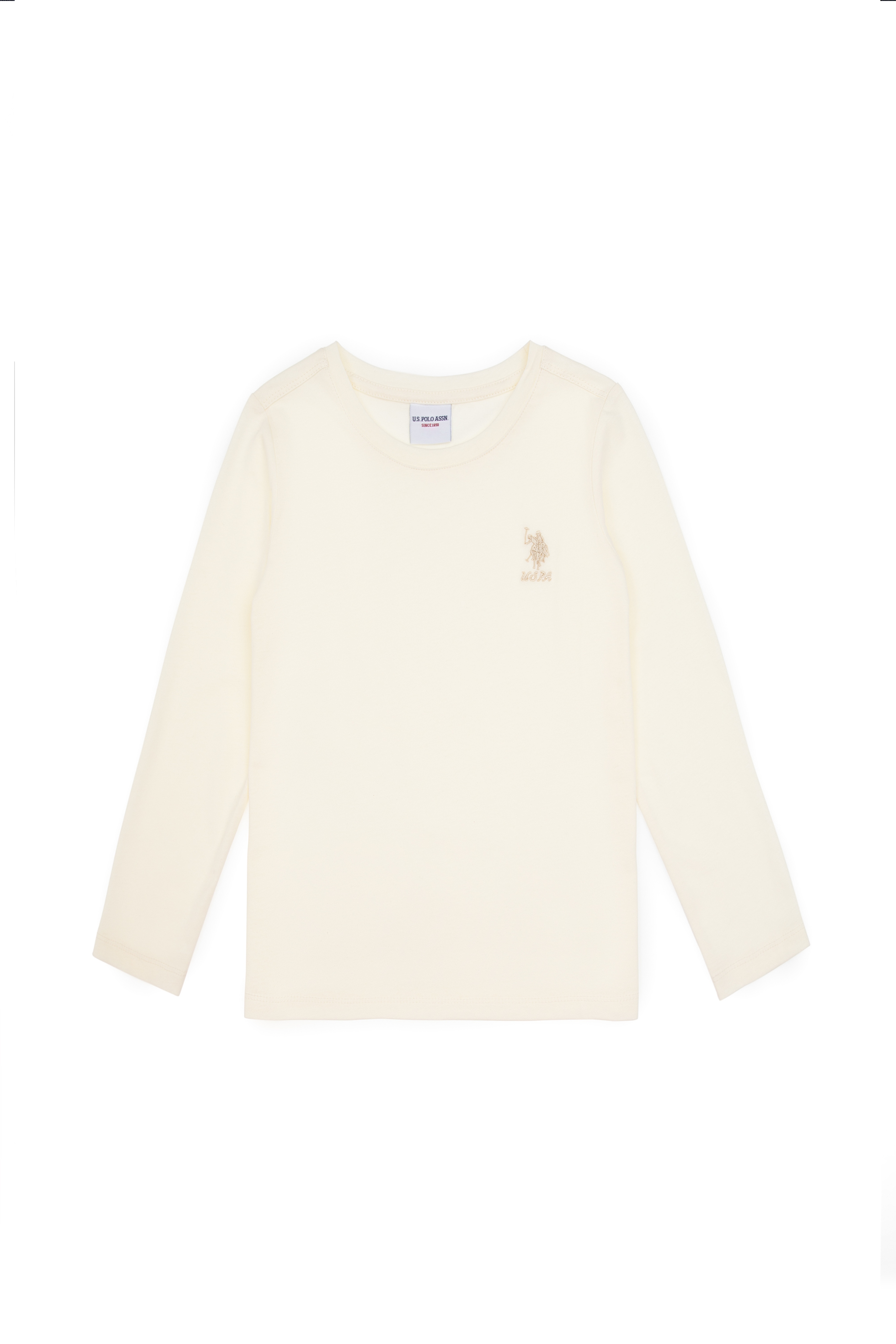 Kız Çocuk Krem Bisiklet Yaka Basic Sweatshirt - Image 4