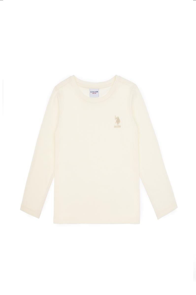 Kız Çocuk Krem Basic Tişört