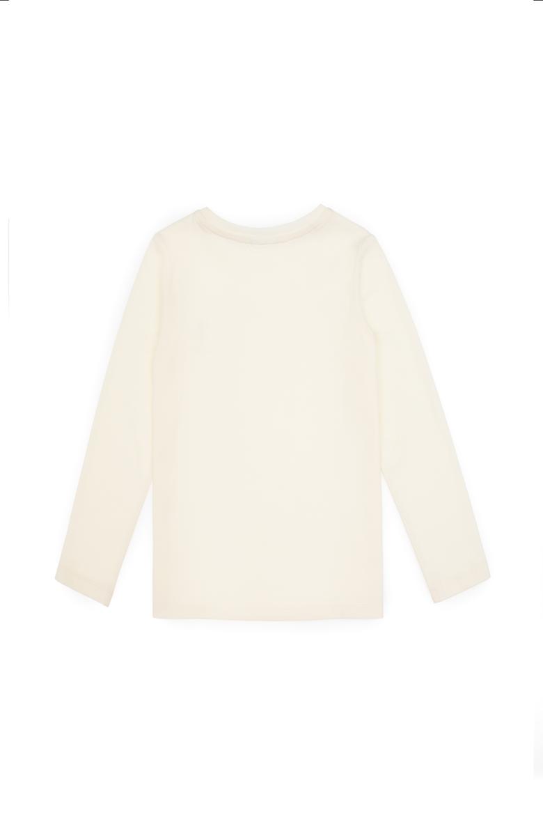 Kız Çocuk Krem Basic Tişört - 50317923056