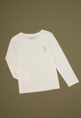 Kız Çocuk Krem Basic Tişört - 50317923056