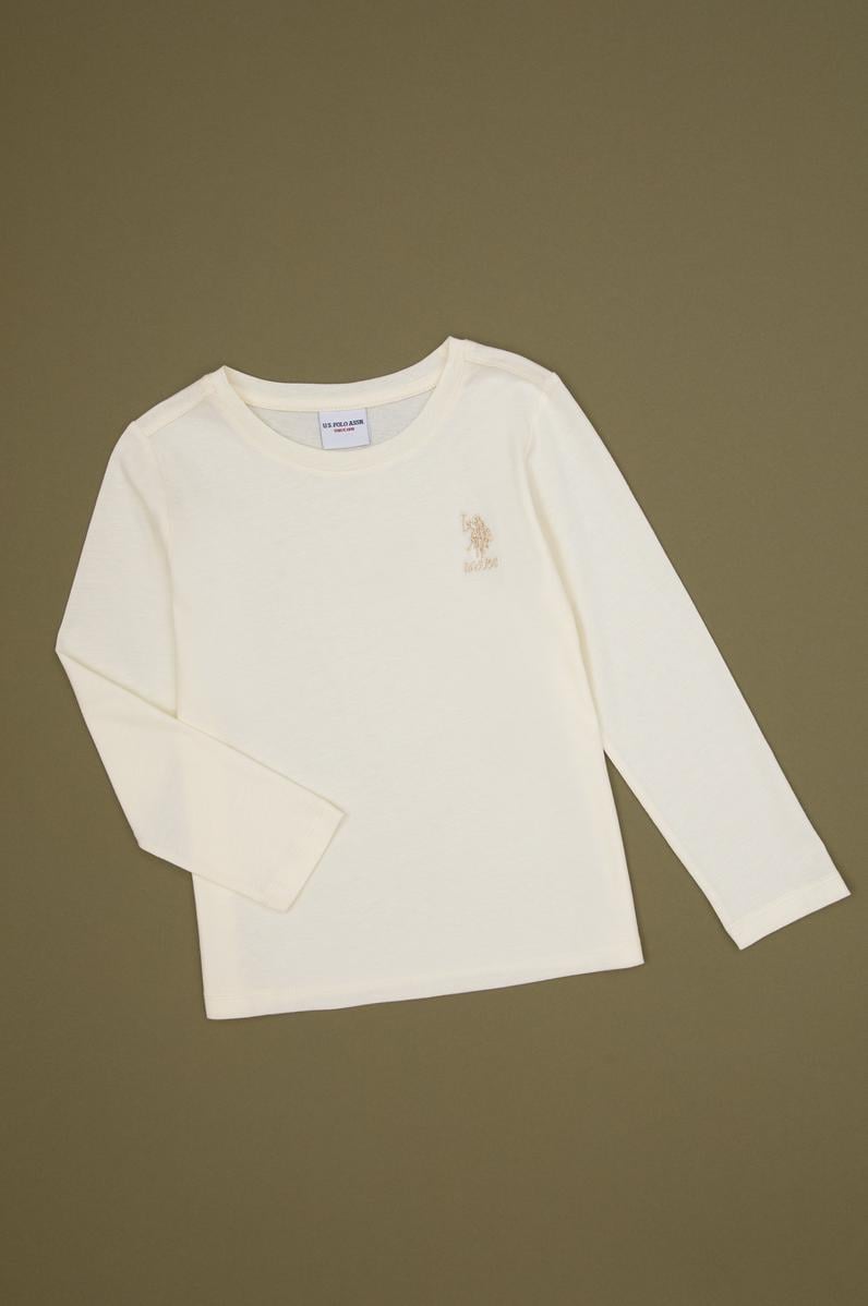 Kız Çocuk Krem Basic Tişört