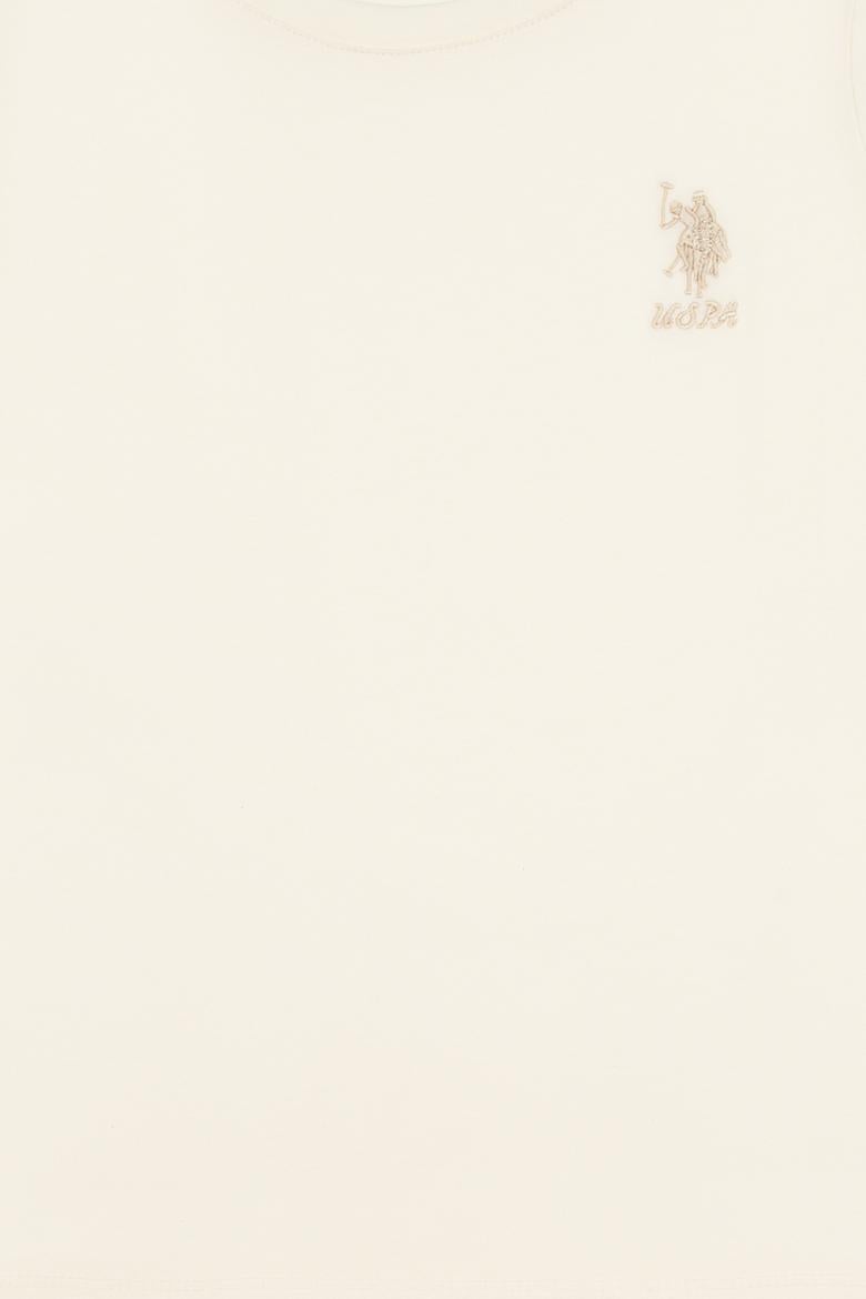 Kız Çocuk Krem Basic Tişört - 50317923056