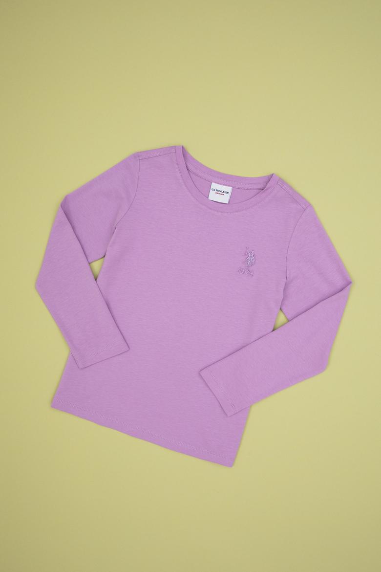 Kız Çocuk Lila Basic Tişört