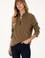 Kadın Açık Haki Fermuarlı Dik Yaka Polar Sweatshirt