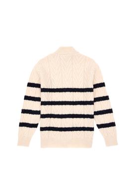 Erkek Çocuk Fermuarlı Krem Triko Hırka - 50295651029