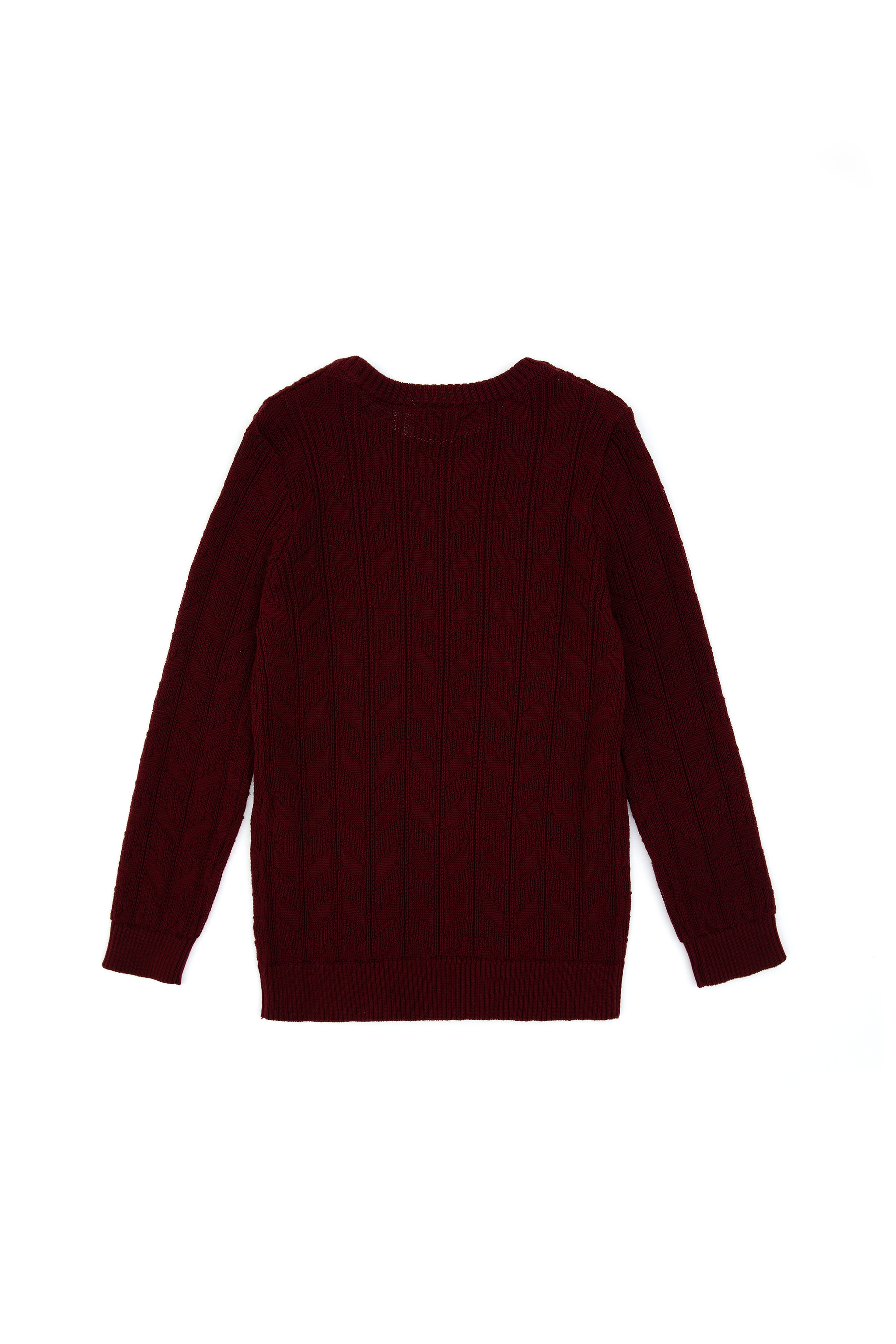 Erkek Çocuk Bordo Bisiklet Yaka Basic Kazak