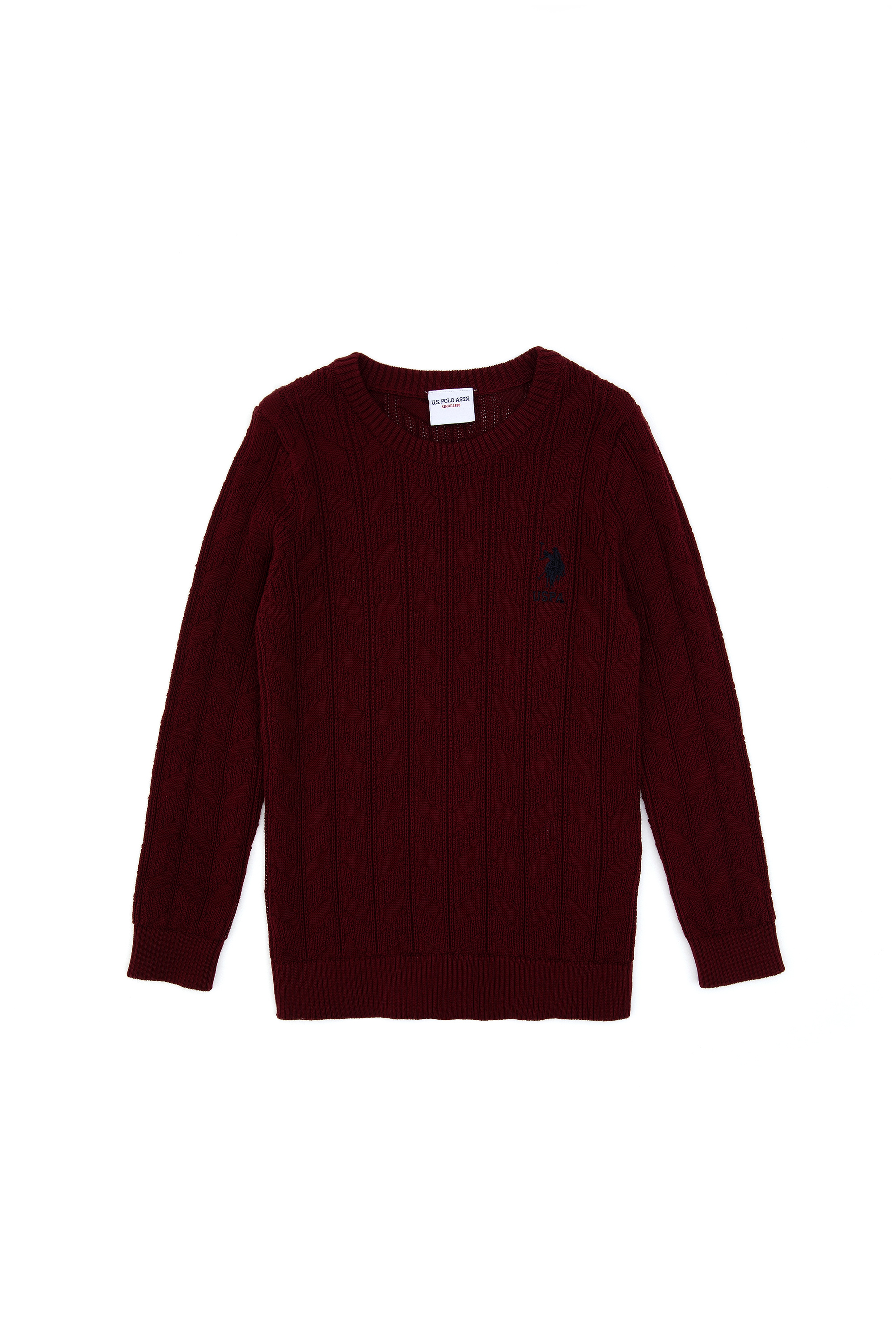 Erkek Çocuk Bordo Bisiklet Yaka Basic Kazak - Image 3