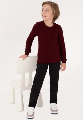 Erkek Çocuk Bordo Basic Kazak - 50315638022