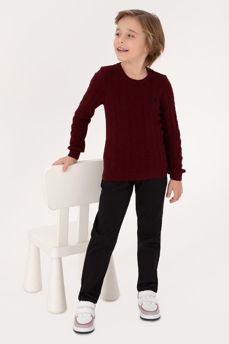 Erkek Çocuk Bordo Basic Kazak - 50315638022