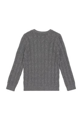 Erkek Çocuk Gri Melanj Basic Kazak - 50315639043